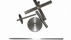 Set of metal components on a white background